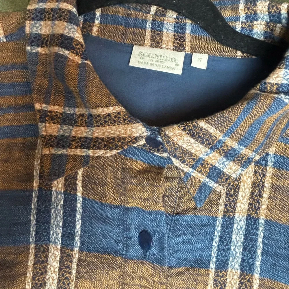 Gorgeous Spartina 449 Tillie Midi Shirt Dress in Kalalanta Plaid Navy - Picture 6 of 8